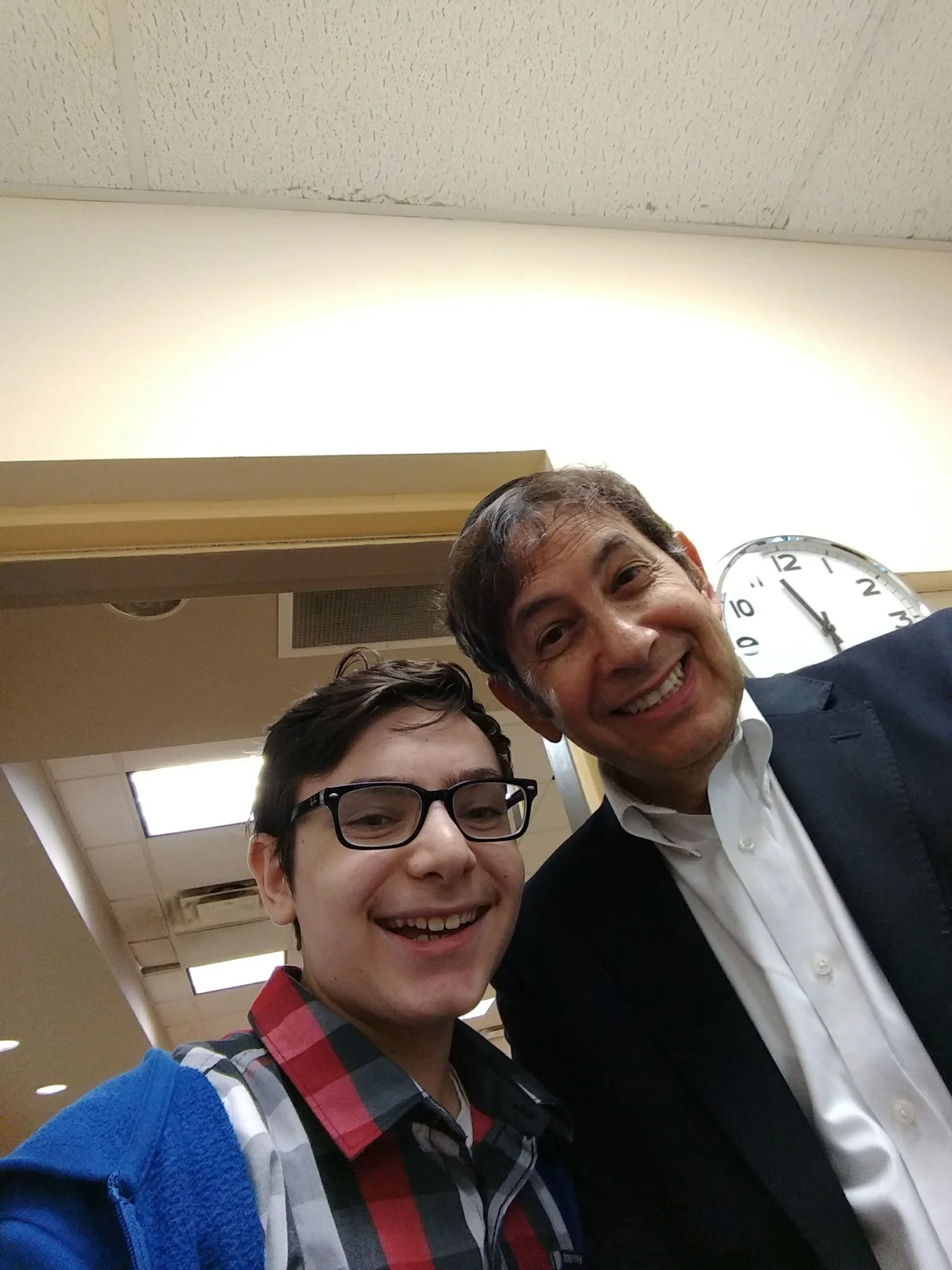 Shalom Korn with Rabbi Ronald Malavsky, who was an assistant dean and general studies principal at the all-boys Jewish private school Shalom attended.